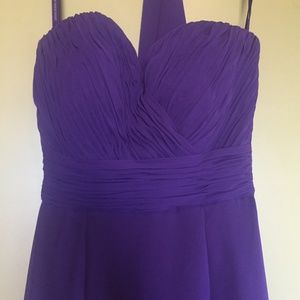Mori Lee Purple Strapless Bridesmaid Dress